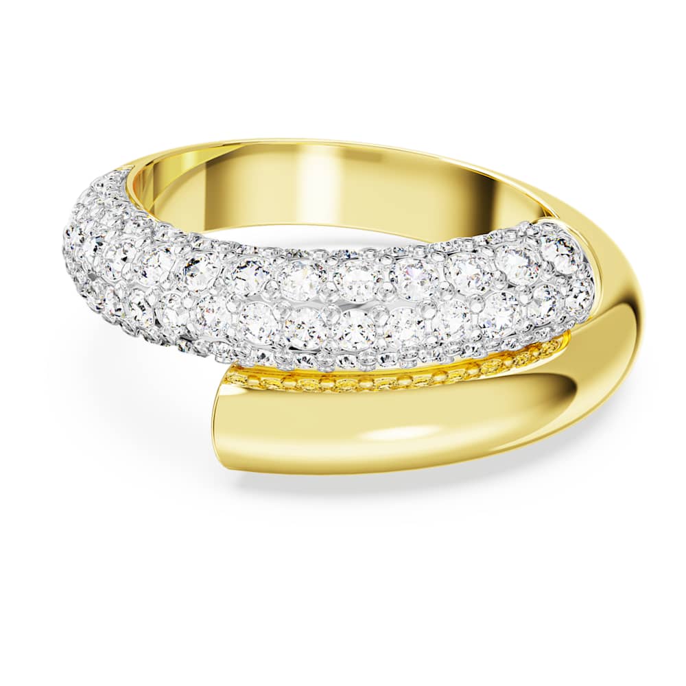 Dextera ring, White, Gold-tone plated | Swarovski