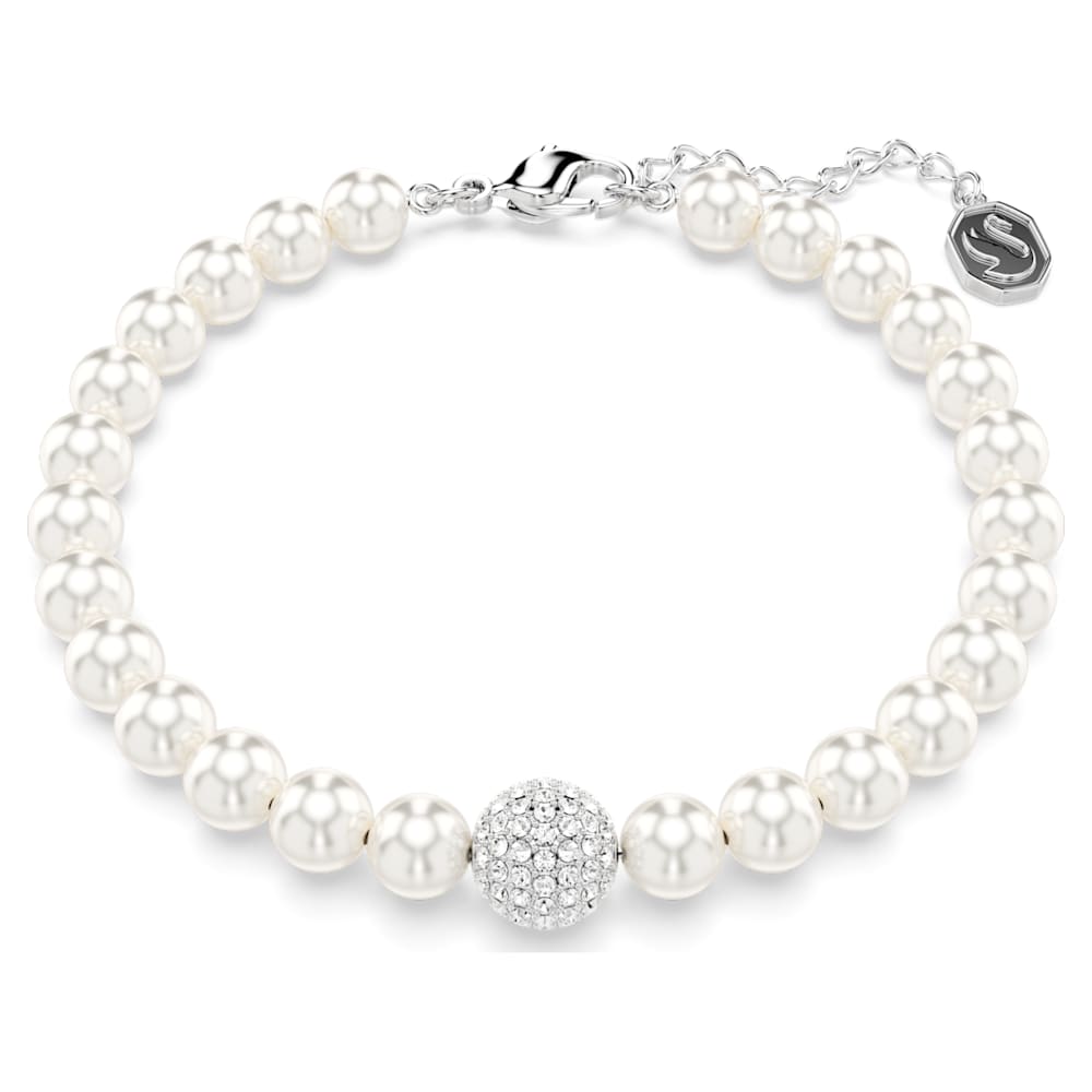 Swarovski Remix Collection strand, Crystal pearl, White, Rhodium