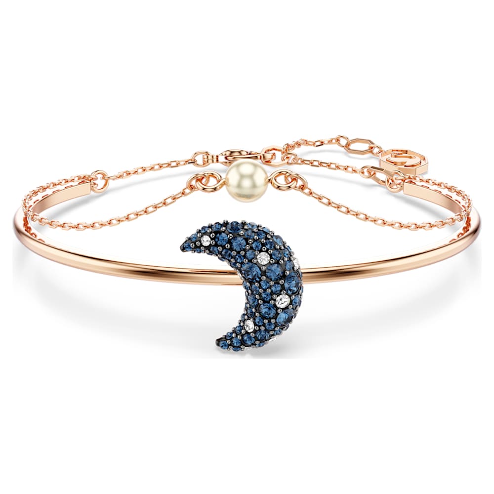 Luna bangle, Moon, Multicolored, Rose gold-tone plated | Swarovski