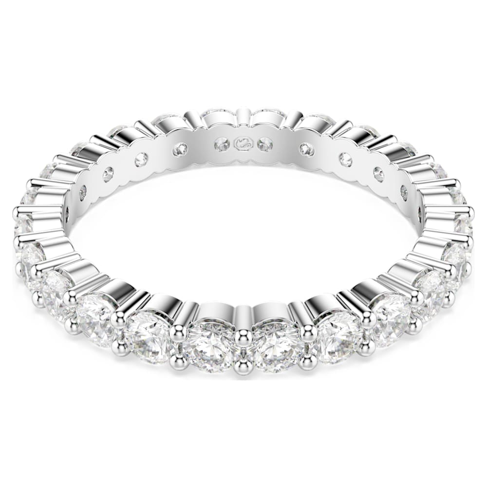 Matrix Vittore ring, Round cut, White, Silver-tone finish | Swarovski