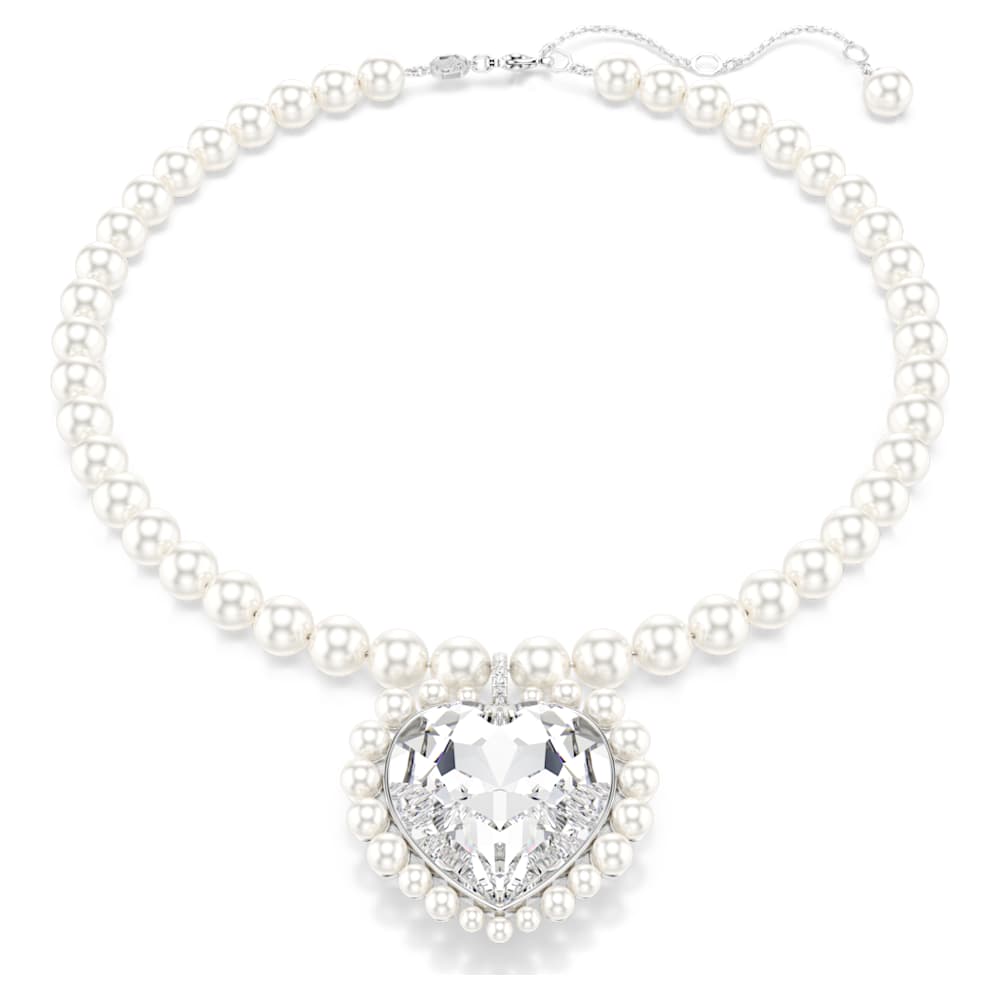 Ariana Grande x Swarovski necklace, Crystal pearl, Heart cut
