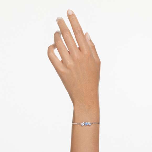 Mesmera bracelet, Mixed cuts, Blue, Rhodium plated | Swarovski