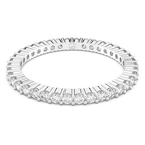 Matrix Vittore ring, Round cut, White, Silver-tone finish | Swarovski