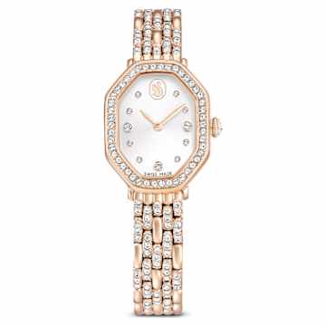 Dextera octagon watch, Swiss Made, Metal bracelet, Silver tone