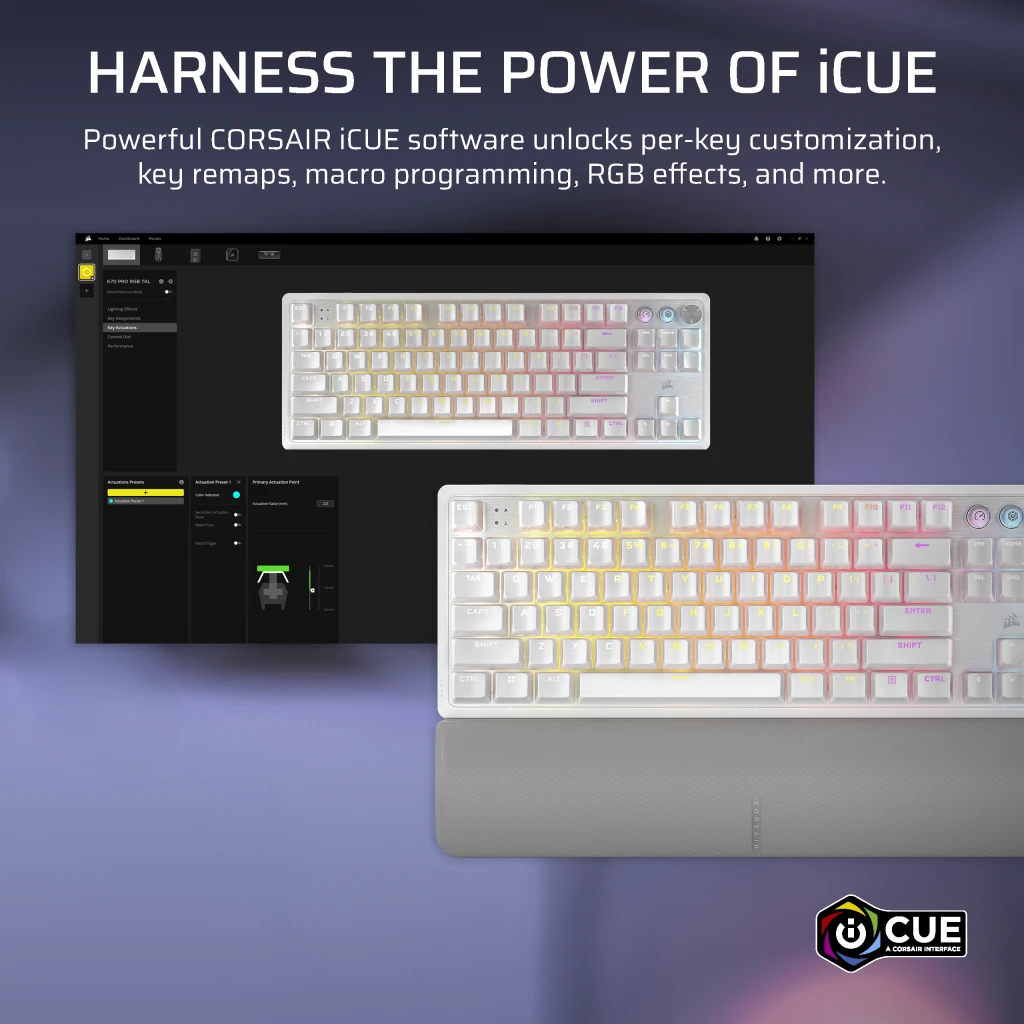 K70 PRO TKL High-Performance Hall Effect Programmable Gaming
