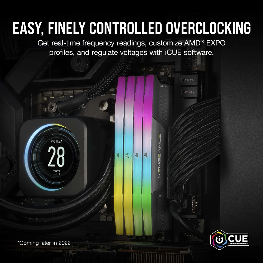VENGEANCE® RGB 32GB (2x16GB) DDR5 DRAM 6000MT/s C30 AMD EXPO