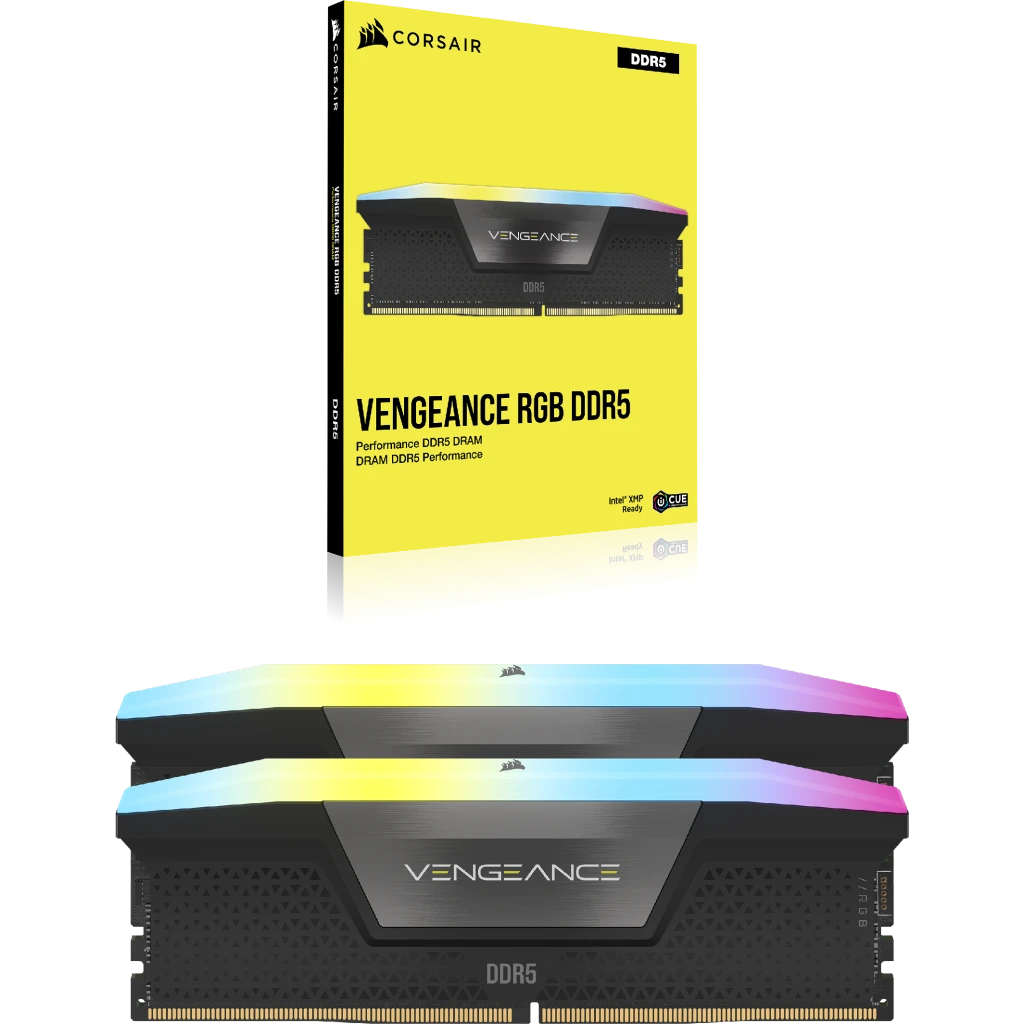 VENGEANCE® RGB 32GB (2x16GB) DDR5 DRAM 5600MHz C40 Memory Kit — Black