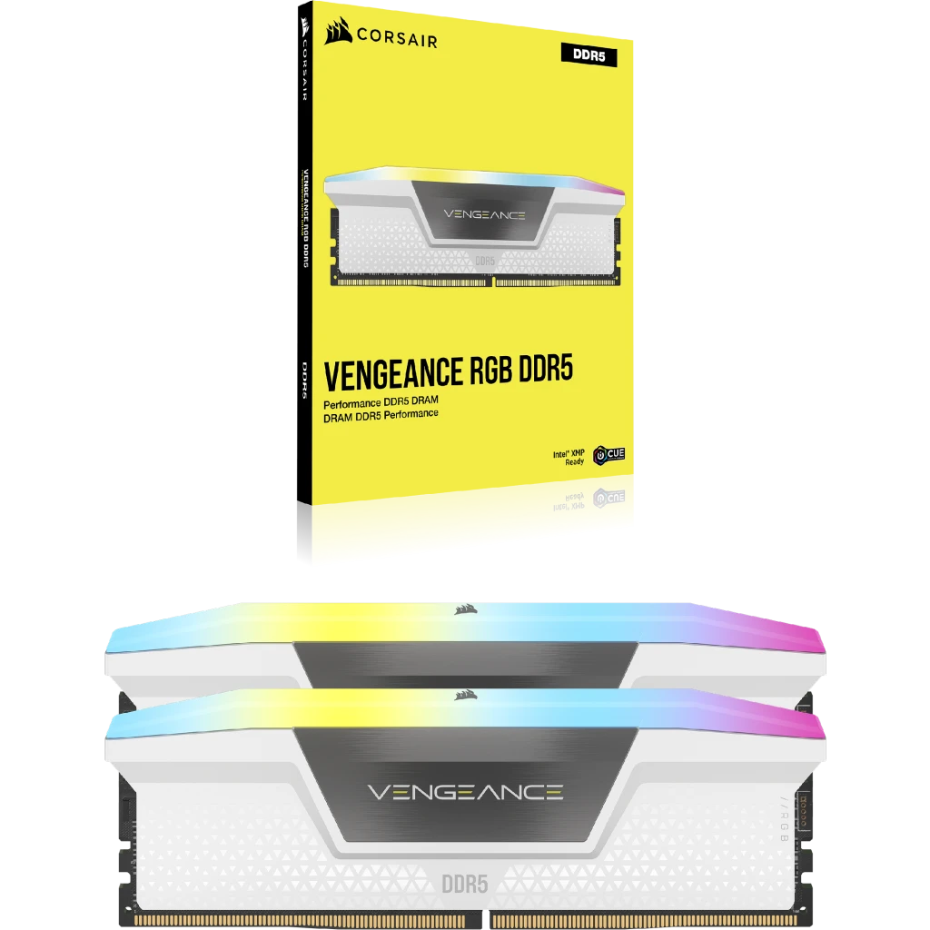 VENGEANCE® RGB 32GB (2x16GB) DDR5 DRAM 5600MHz C36 Memory Kit — White