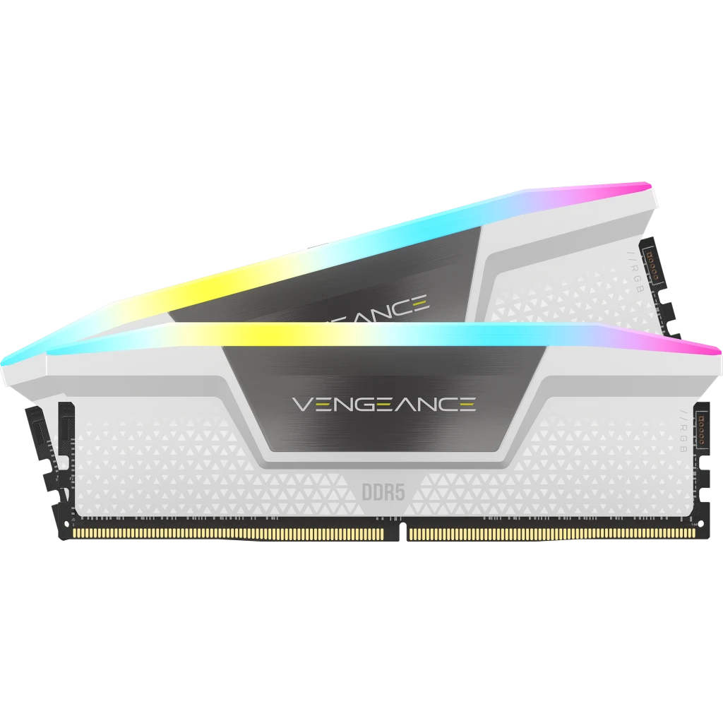 VENGEANCE® RGB 32GB (2x16GB) DDR5 DRAM 5200MHz C40 Memory Kit — White