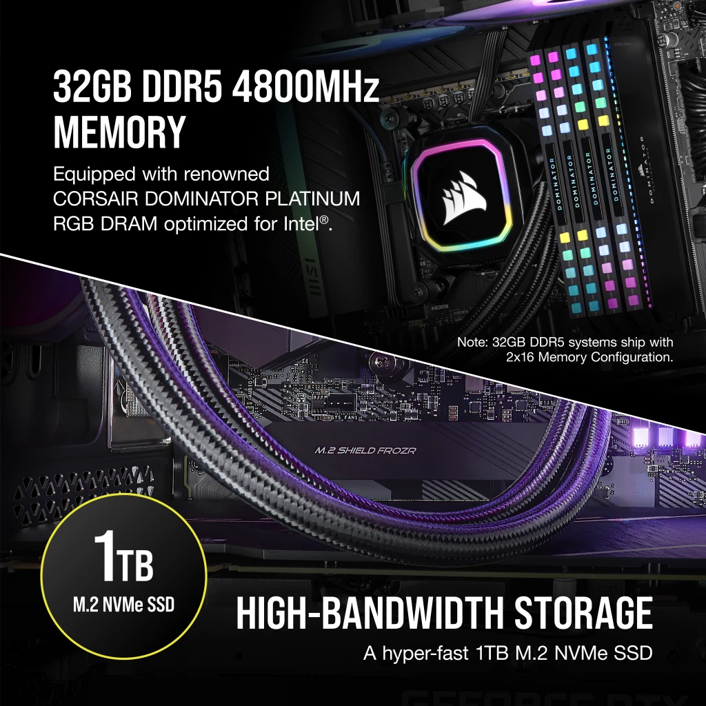 VENGEANCE i7300 Gaming PC, i7-12700K, RTX 3070 Ti, 1TB M.2, 32GB