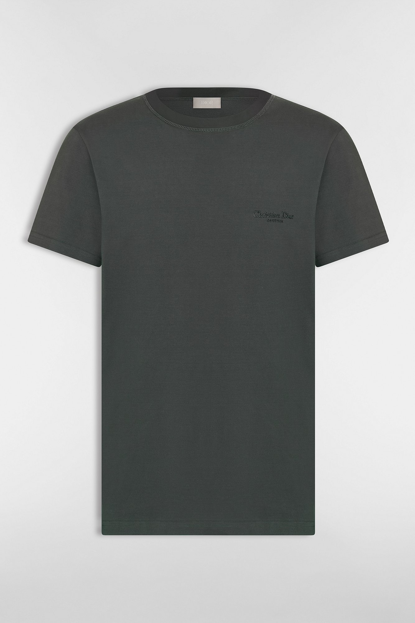 Christian Dior Couture T-Shirt, Regular Fit Gray Cotton Jersey | DIOR