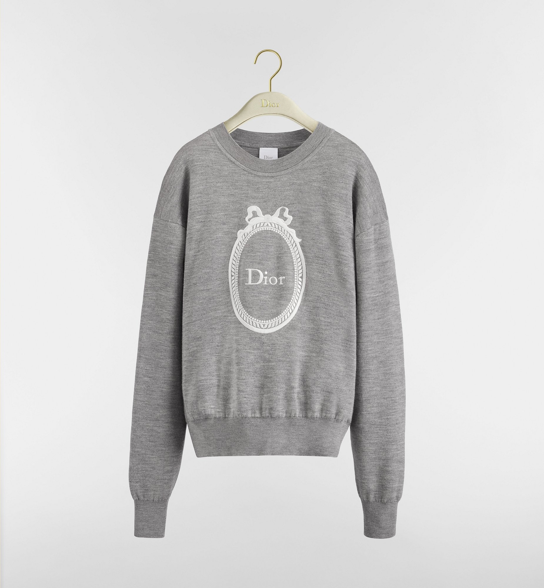 Dior Médaillon Embroidered Sweater Black Wool Blend Knit | DIOR