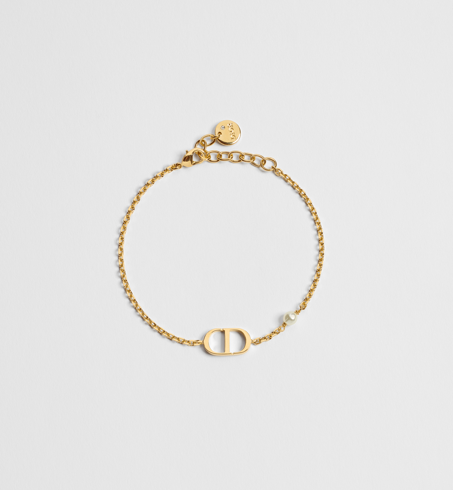 Petit CD Bracelet Gold-Finish Metal and White Resin Pearl | DIOR