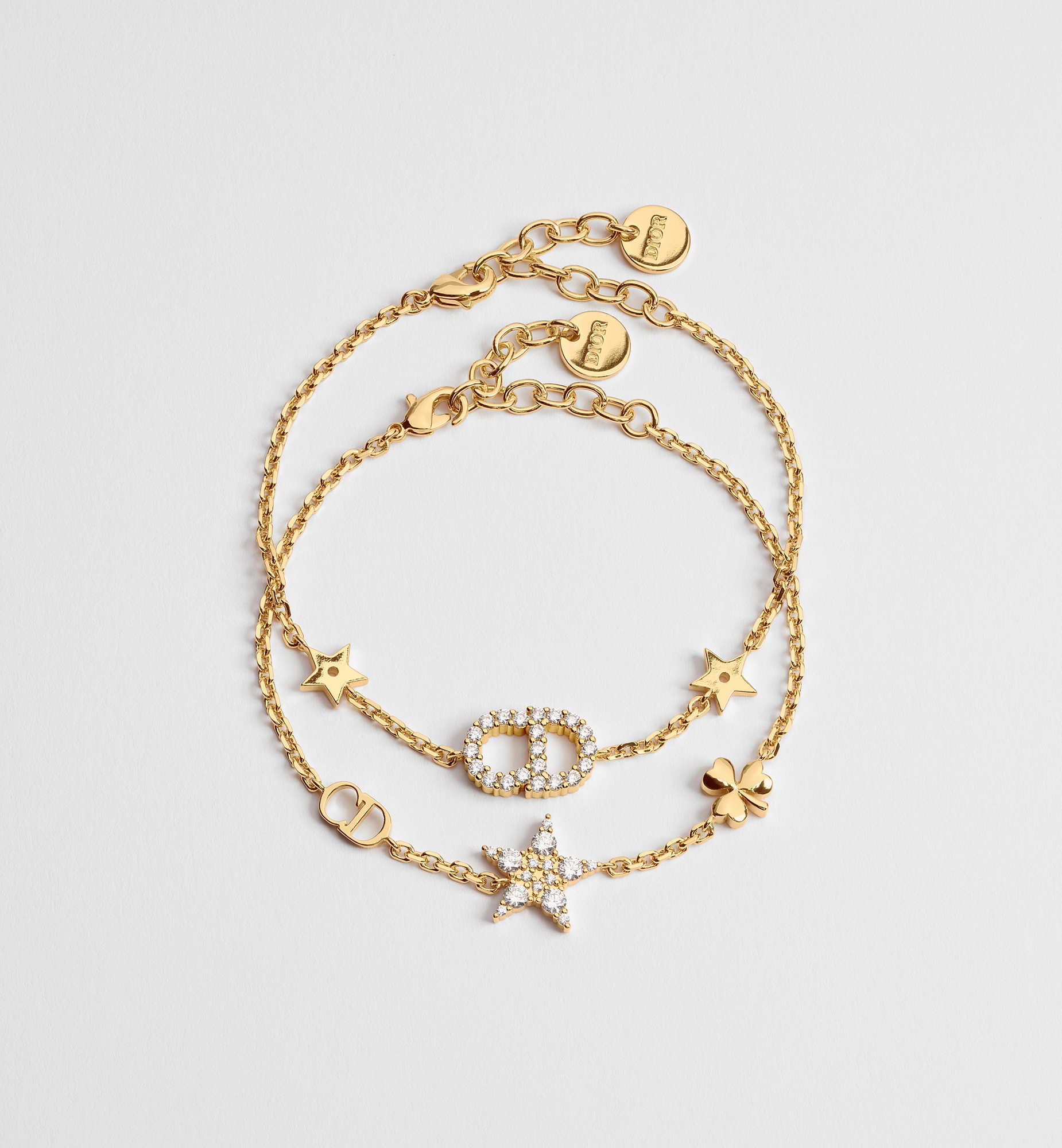 Clair D Lune Bracelet Set Gold-Finish Metal and Sparkling Crystals