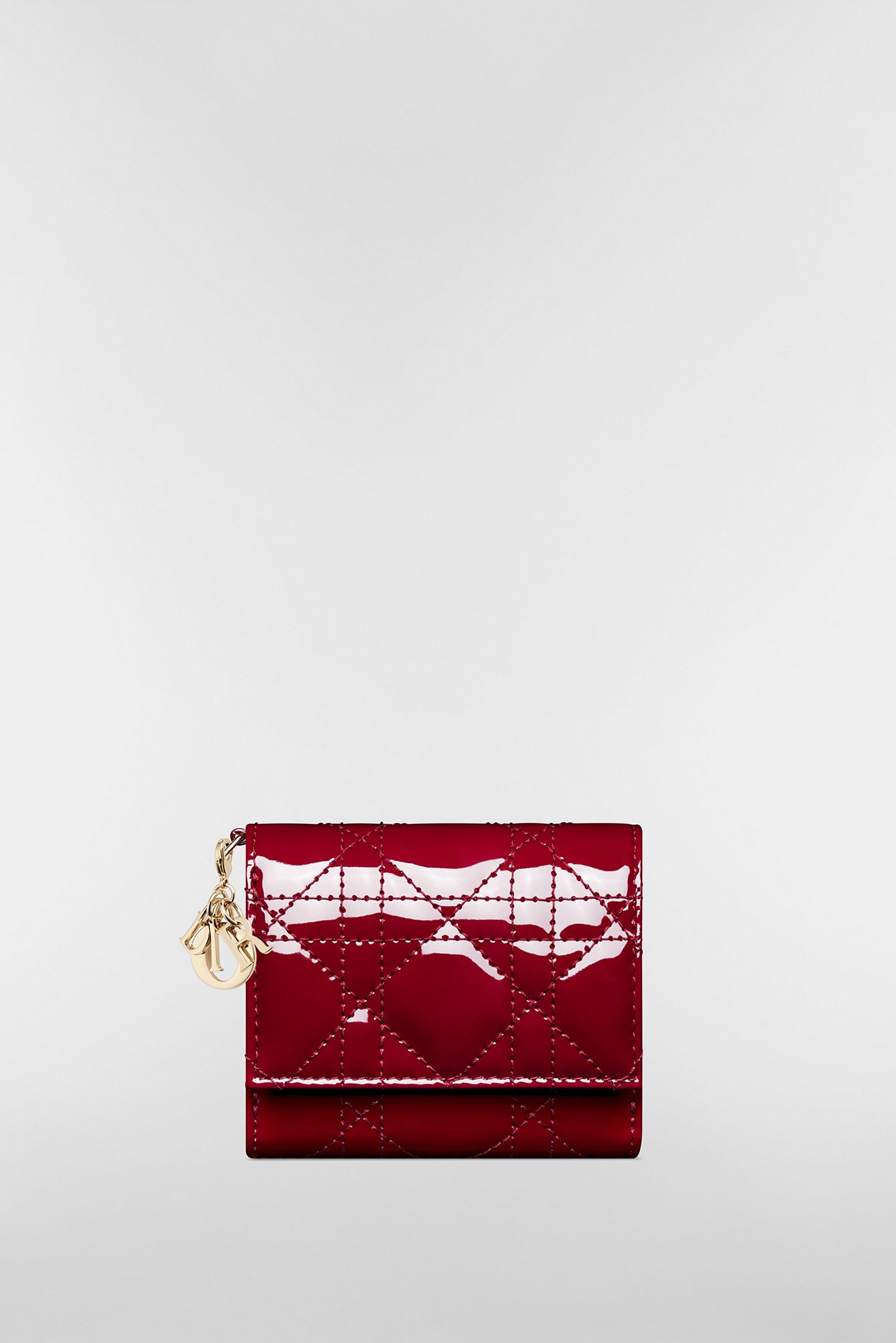Lady Dior Lotus Wallet Cherry Red Patent Cannage Calfskin | DIOR