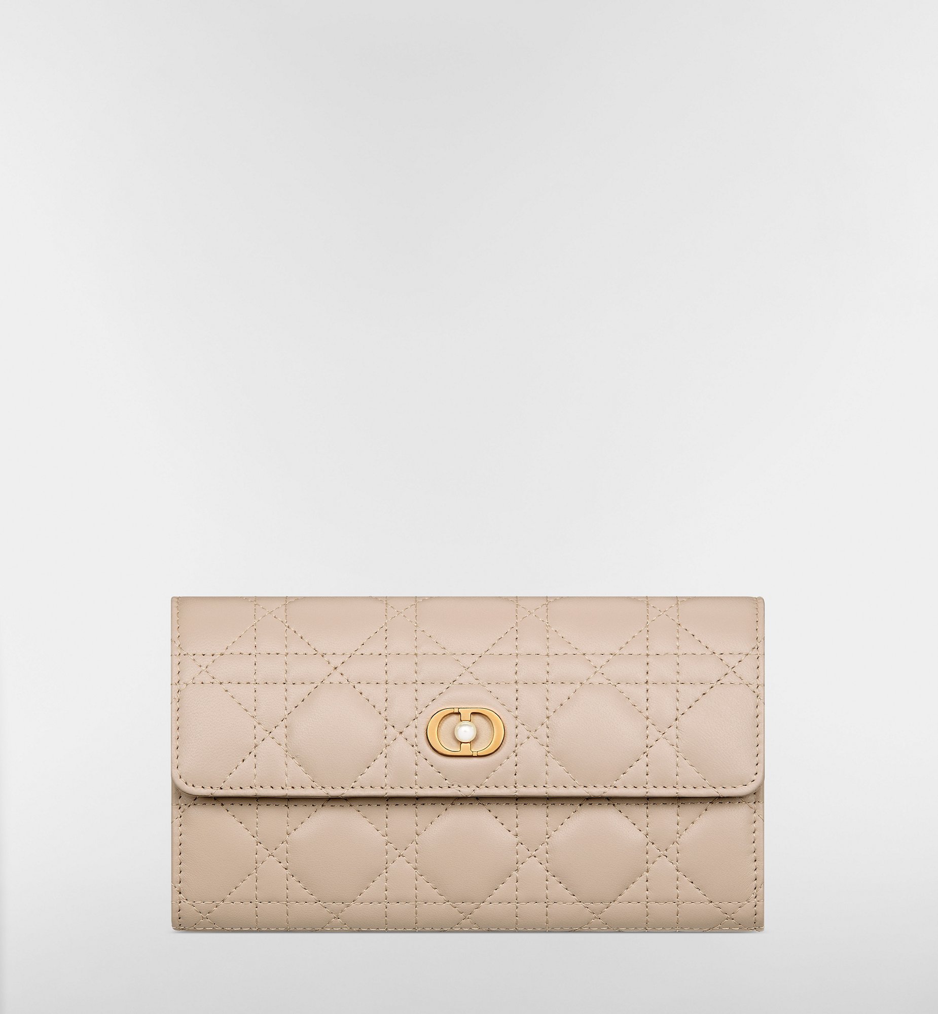 Dior Jolie Orchid Long Wallet Black Cannage Lambskin | DIOR