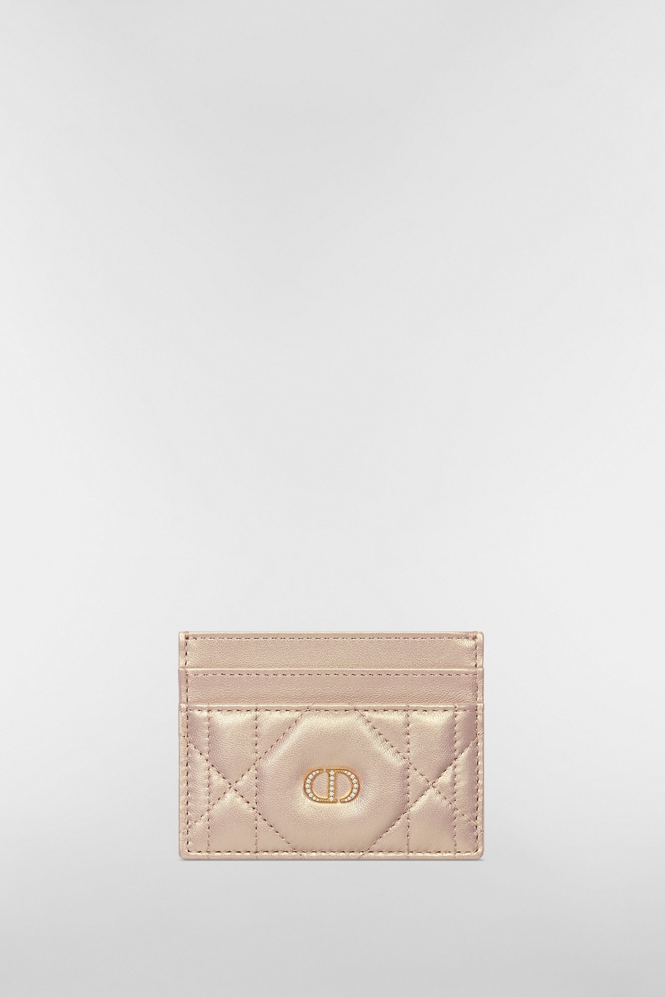 Dior Caro Glycine Wallet Pearlescent Pink Macrocannage Lambskin | DIOR