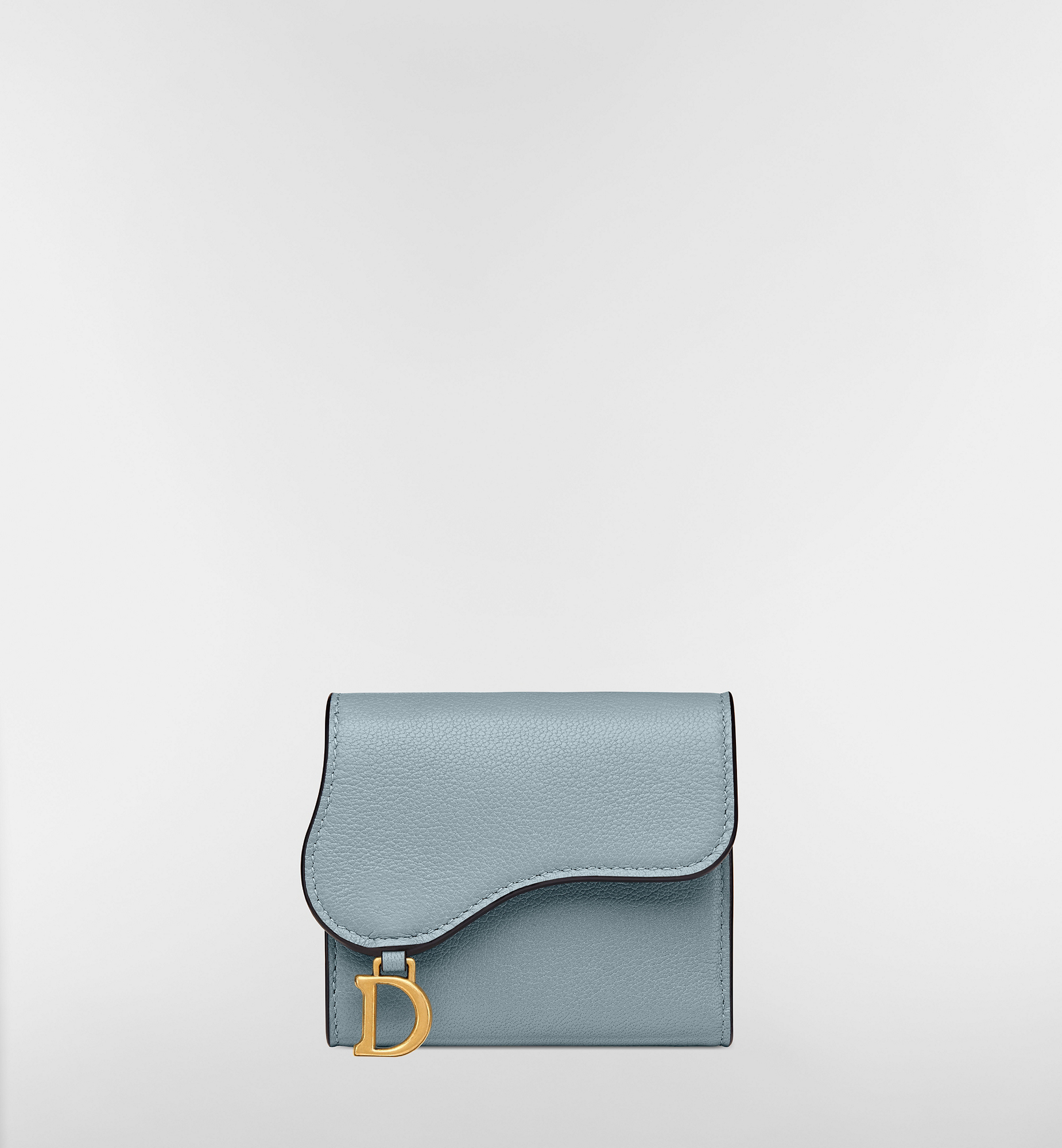Saddle Lotus Wallet Cloud Blue Goatskin | DIOR