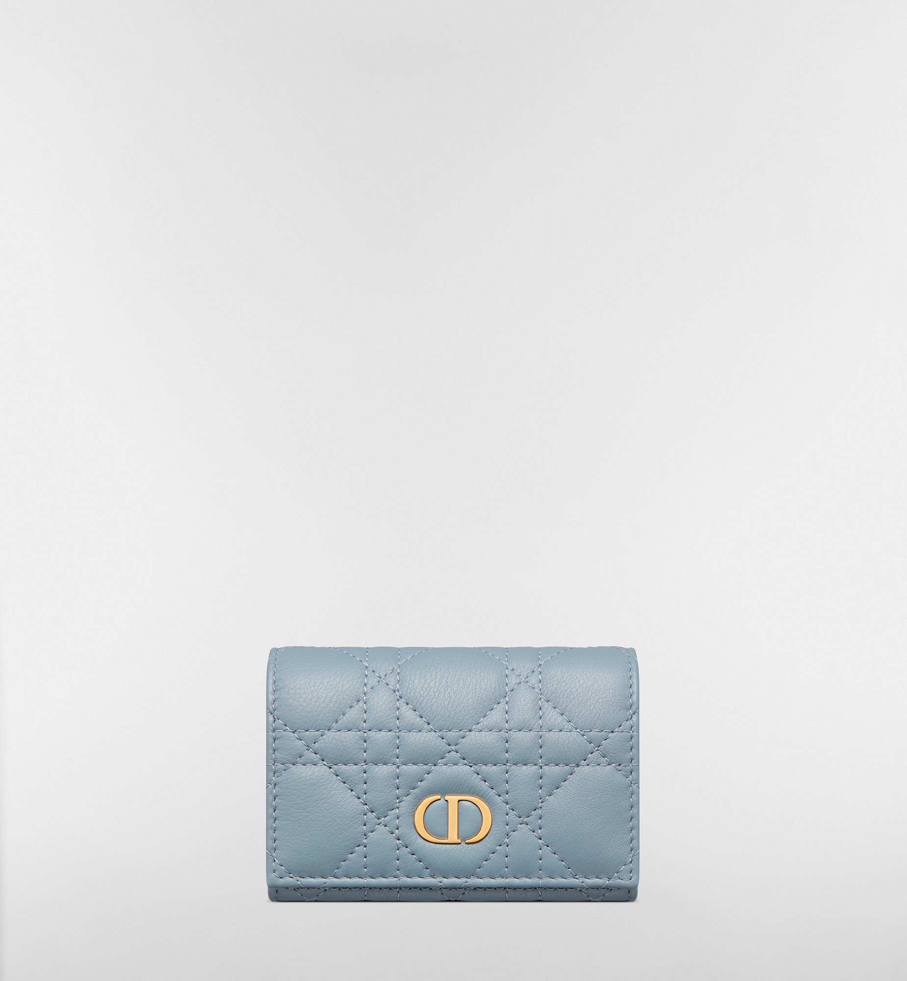 Dior Caro Glycine Wallet Cloud Blue Supple Cannage Calfskin | DIOR