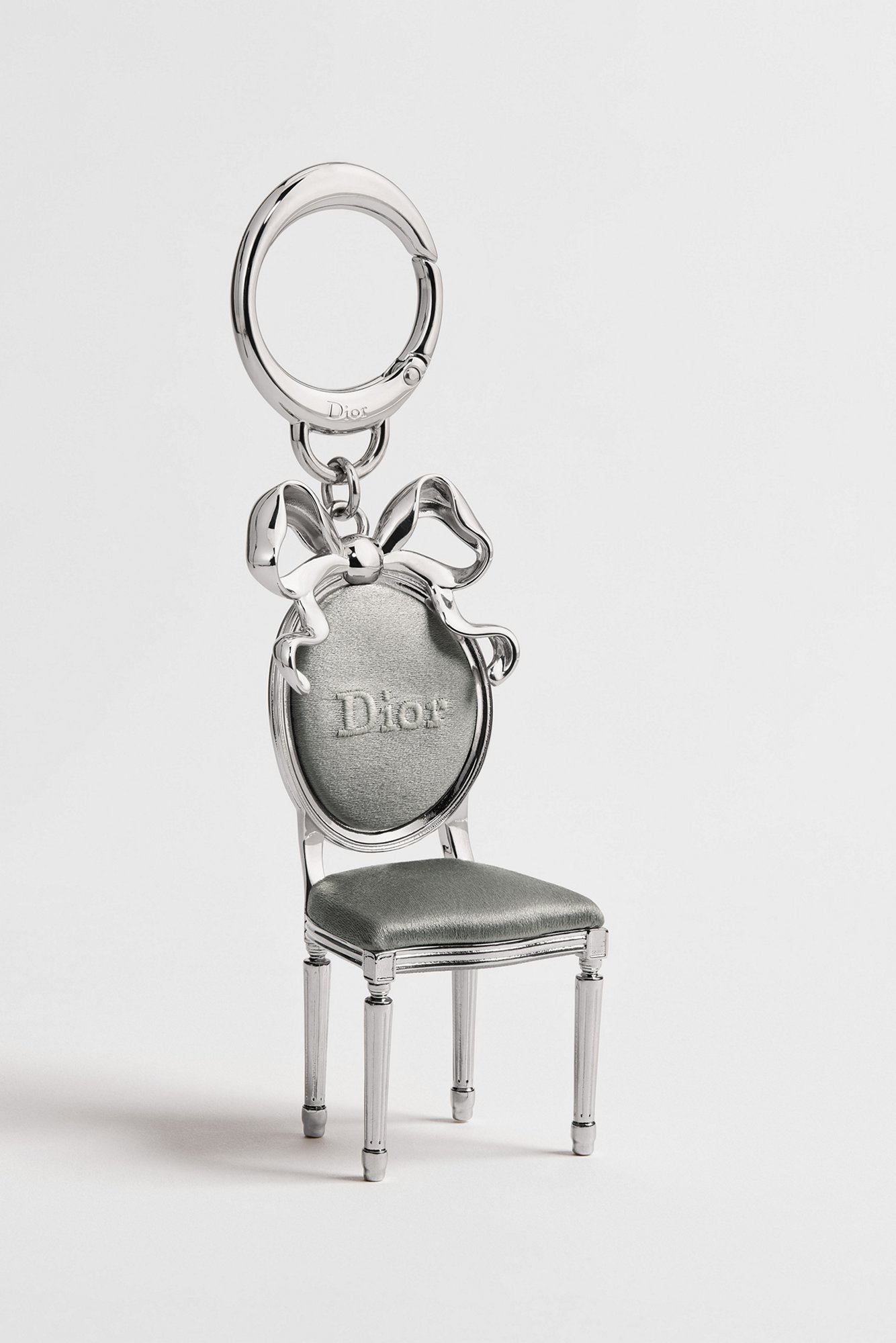 Dior Médaillon Mirror Bag Charm Silver-Finish Metal and Bleu Ciel