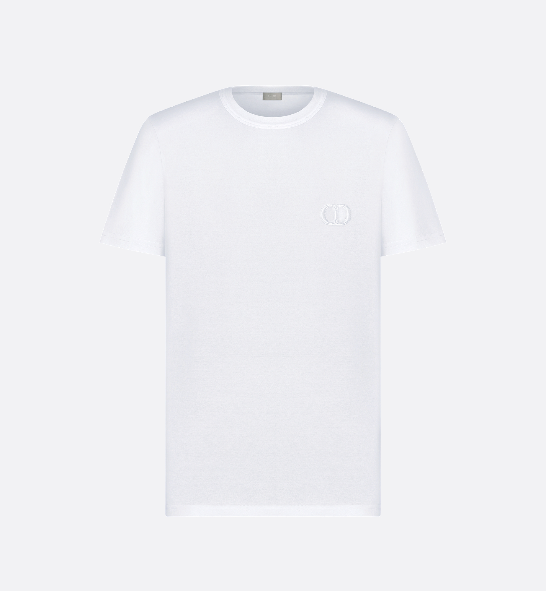 CD Icon T-Shirt, Regular Fit White Cotton Jersey | DIOR