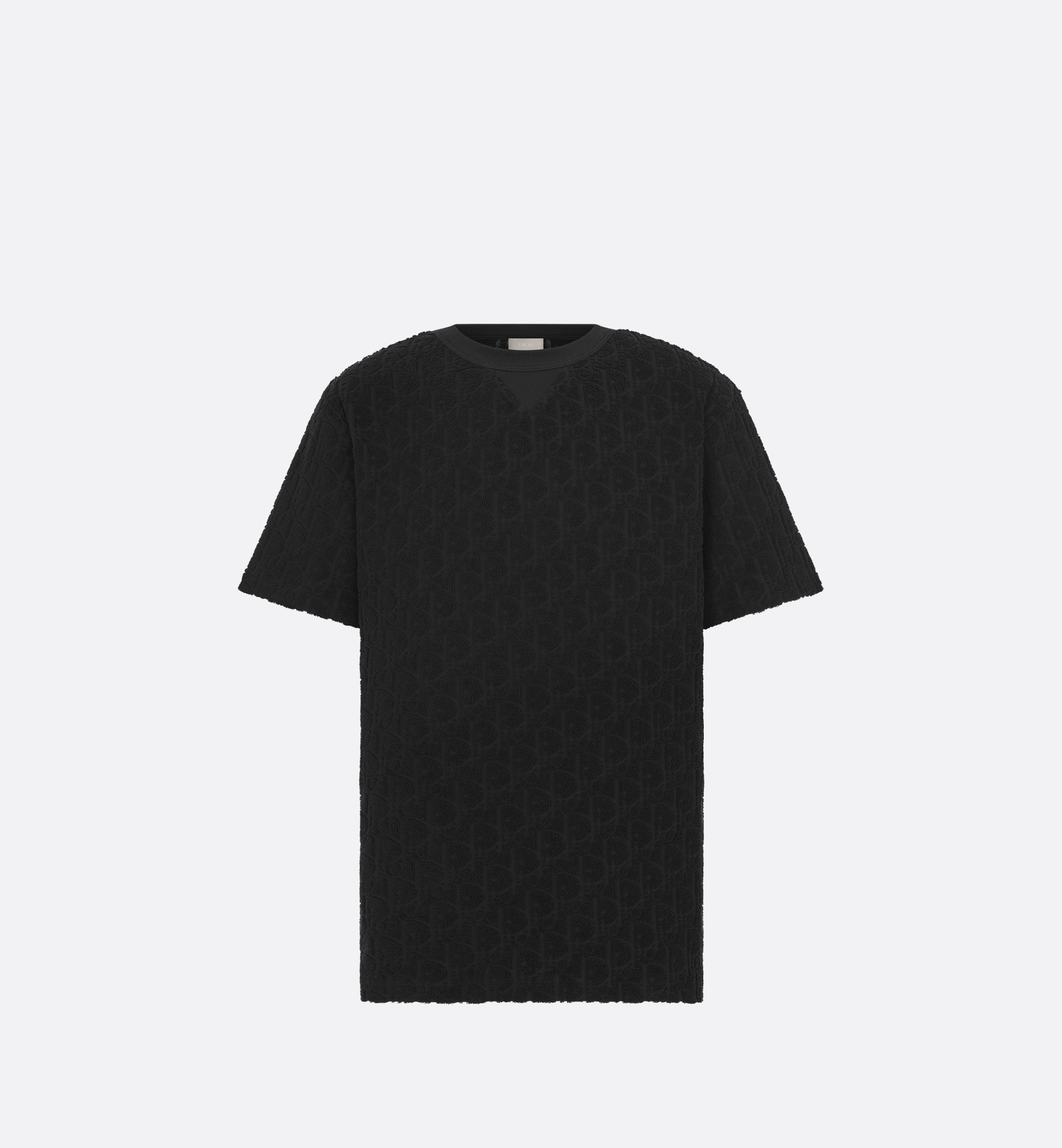 Dior Oblique Relaxed-Fit T-Shirt Black Terry Cotton Jacquard | DIOR