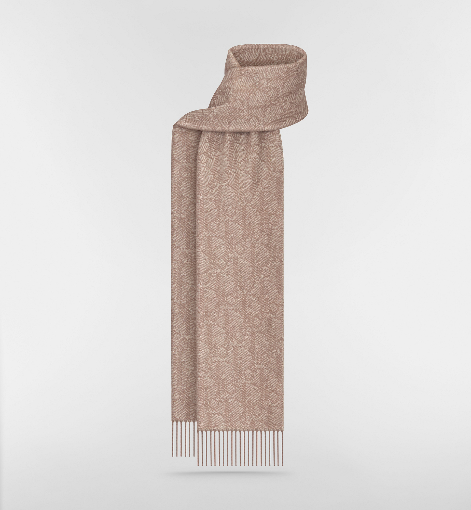 Dior Oblique Double-Sided Scarf Beige Cashmere and Wool | DIOR