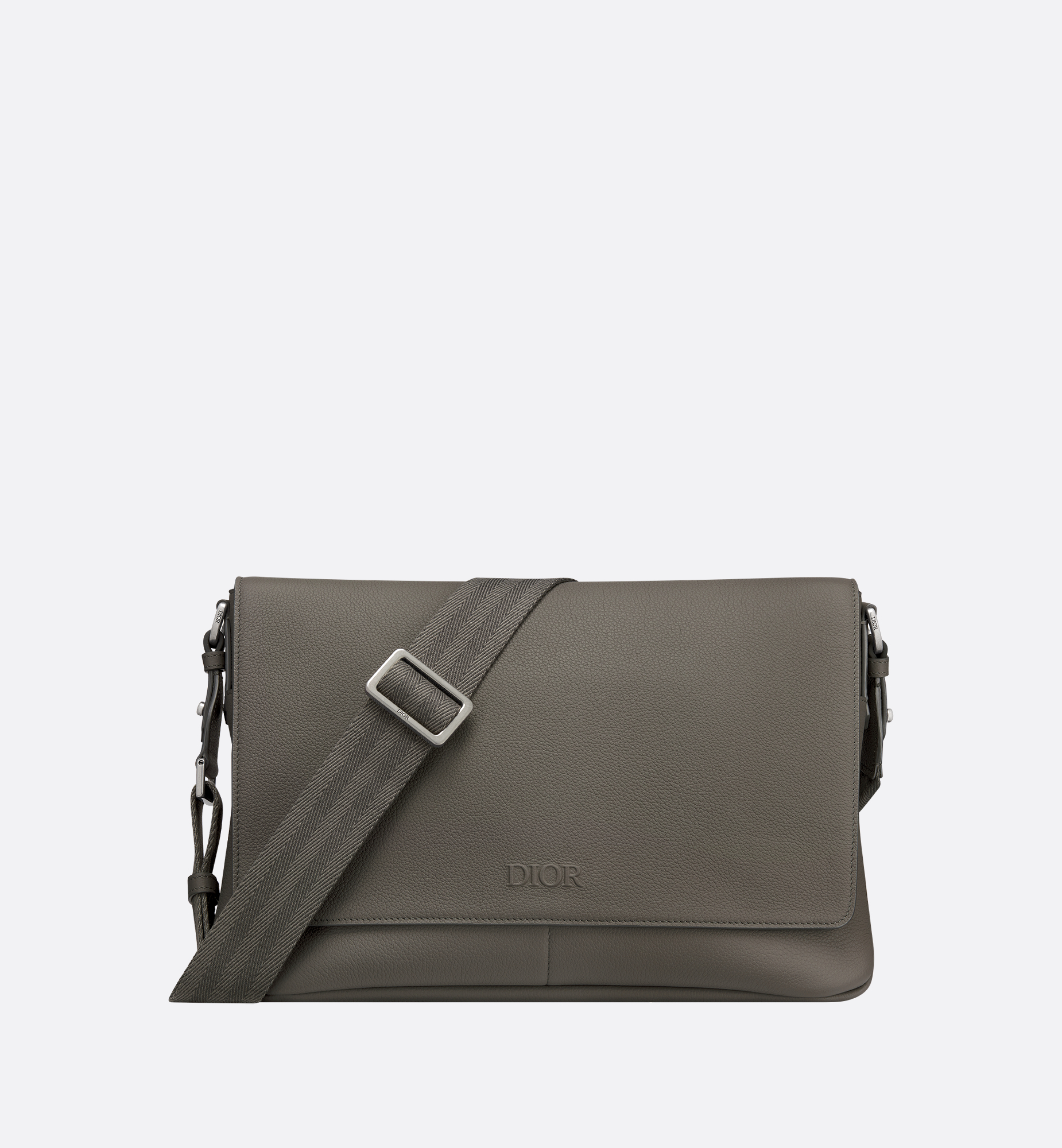 Dior Privé Messenger Bag with Flap Gray Dior Icons Calfskin | DIOR