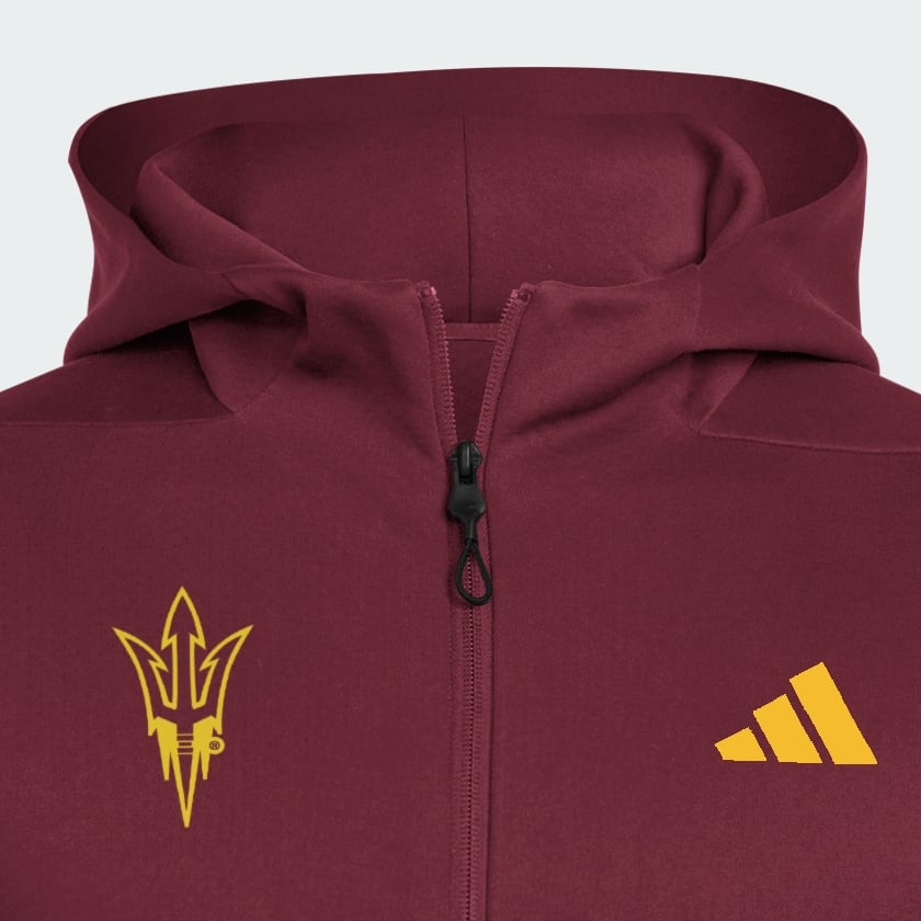 adidas Arizona State Sun Devils Full Zip Player Travel ZNE Hoodie