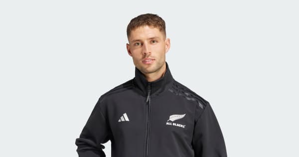 アディダス オールブラックス ラグビー アンセムジャケット - ブラック