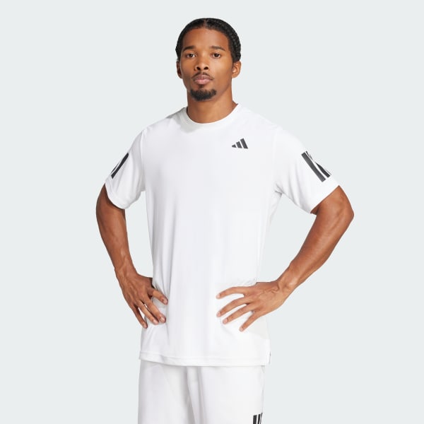 adidas Club Tennis Climacool 3-Stripes Tee - White | Free Shipping