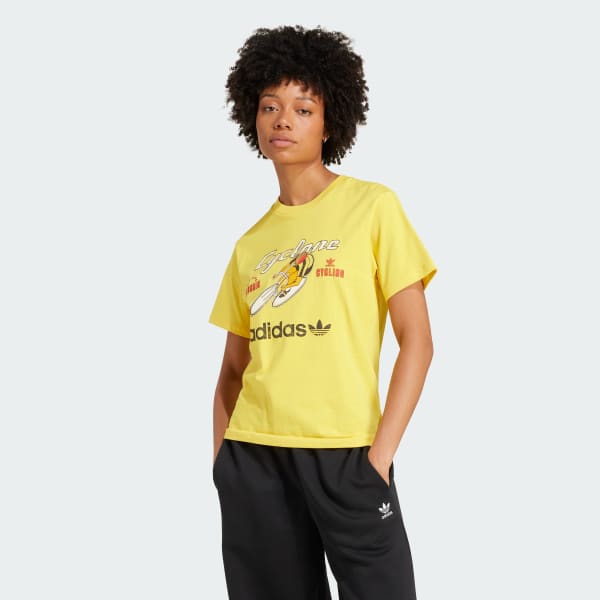 アディダス レトロ サイクロン レギュラー 半袖Tシャツ - イエロー