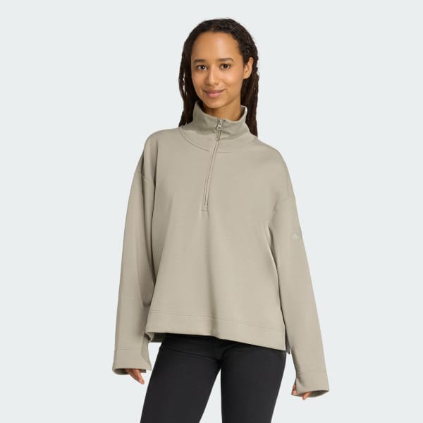 adidas Soft Lux Quarter-Zip - Green | Free Shipping with adiClub