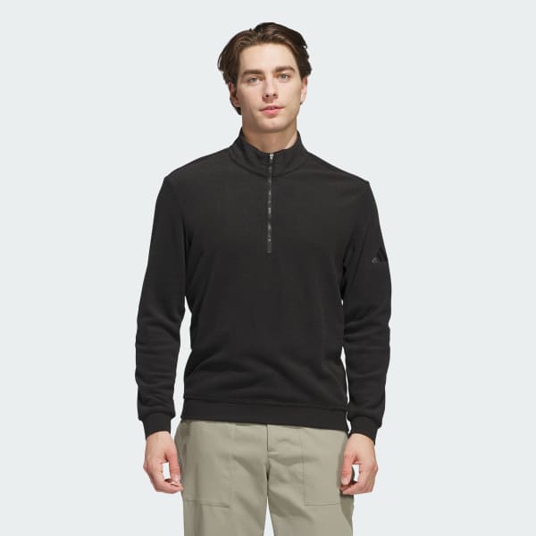 adidas Ultimate365 Terry Cloth Quarter-Zip Pullover - Black | Free