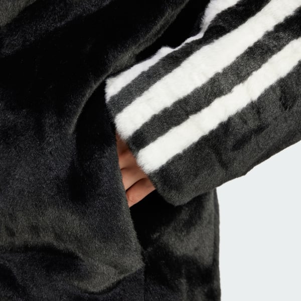 アディダス オリジナルス プレミアム フェイクファーコート - ブラック