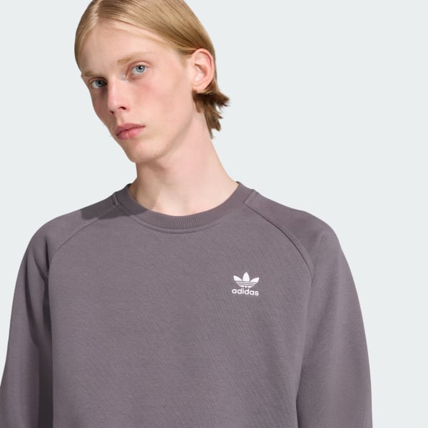 adidas Trefoil Essentials Crew Sweatshirt - Grey | Free Shipping