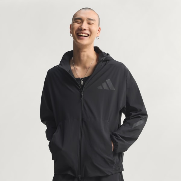 ADIDAS Z.N.E. WOVEN TRACK TOP - Black | Free Shipping with adiClub