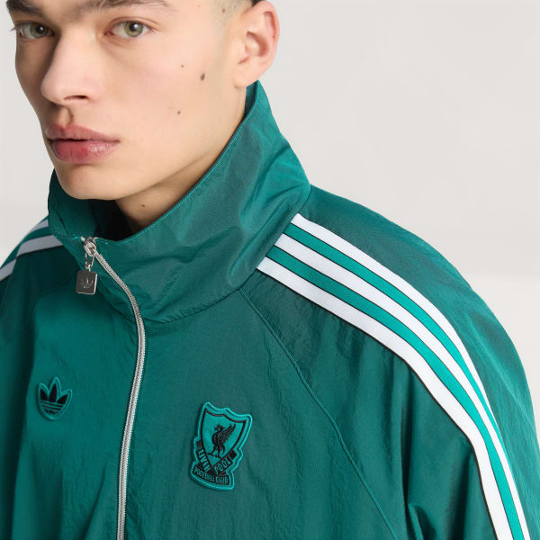 adidas Liverpool FC Terrace Icons Half-Zip Jacket - Green | Free