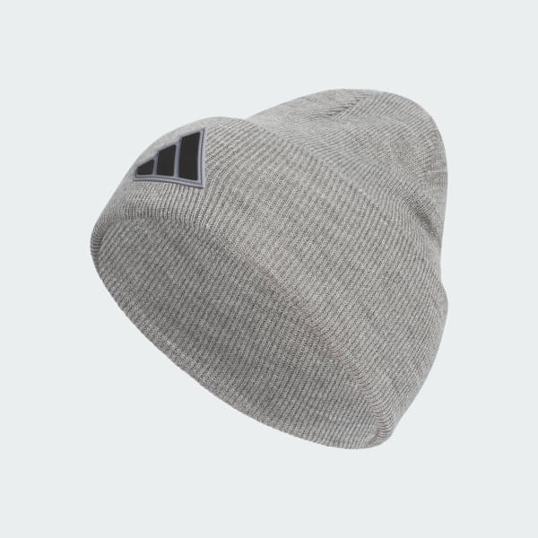 adidas Postseason Wide Cuff Fold Beanie - Grey | Free Shipping