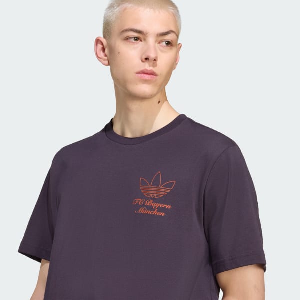 adidas FC Bayern Terrace Icons Graphic Tee - Purple | Free