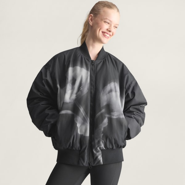 adidas by Stella McCartney プリント柄ウーブン ボンバー - ブラック