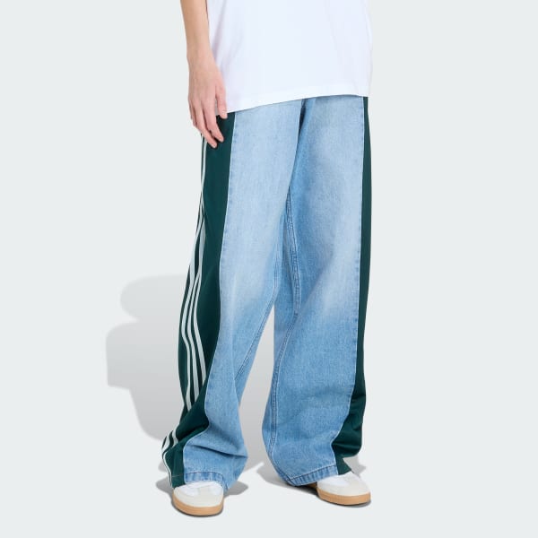 adidas Originals Athletic Dept Denim Firebird Pants - Blue | Free