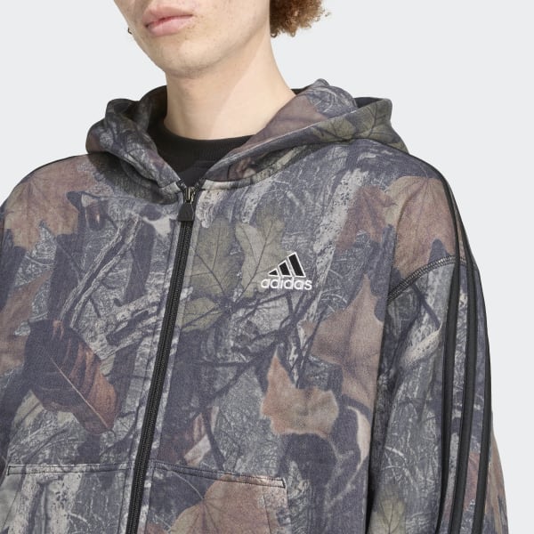 adidas Camo Hooded Full-Zip - Black | Free Shipping with adiClub
