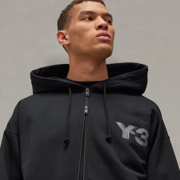 adidas Y-3 Logo Zip Hoodie - Black | Free Shipping with adiClub