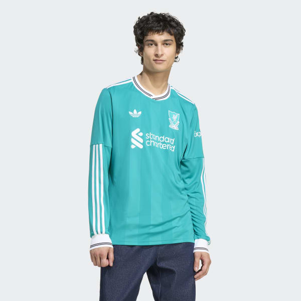 adidas Liverpool FC 25/26 Long Sleeve Third Jersey - Green | Free
