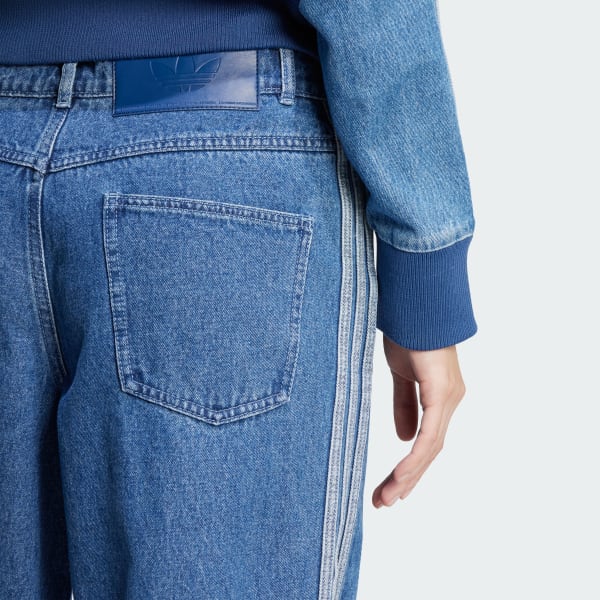 adidas Adicolor Denim 3-Stripes Track Pants - Blue | Free Shipping