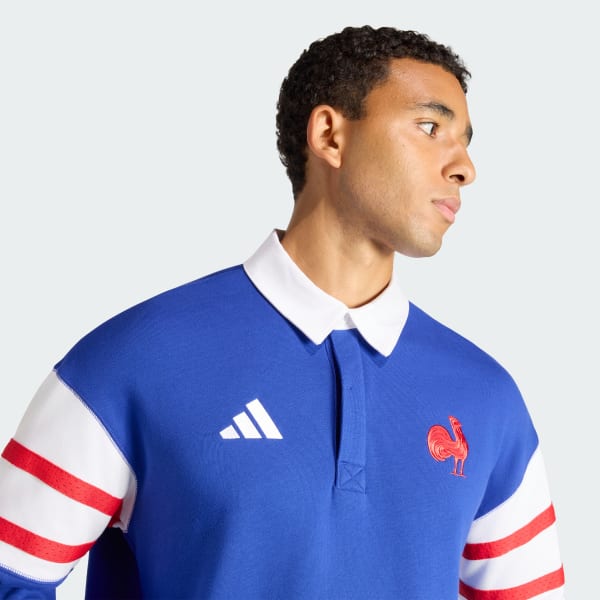 adidas FFR HERITAGE POLO - FFR RUGBY POLO SHIRT (LONG SLEEVE