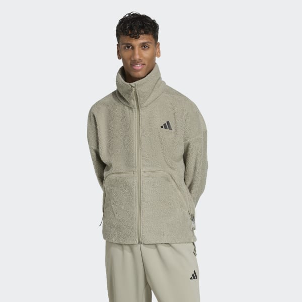 adidas City Tech High Pile Fleece Full-Zip Jacket - Green | adidas