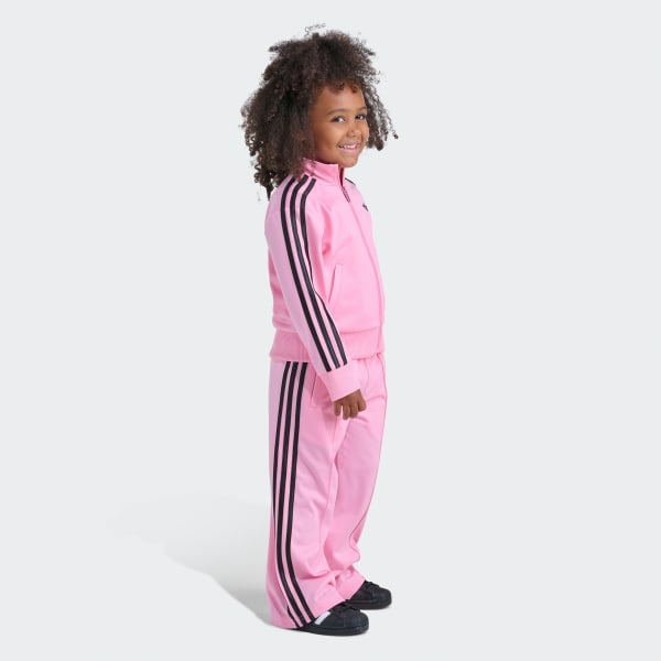 adidas FIREBIRD JKT WIDE LEG PANT SET - Pink | Free Shipping with