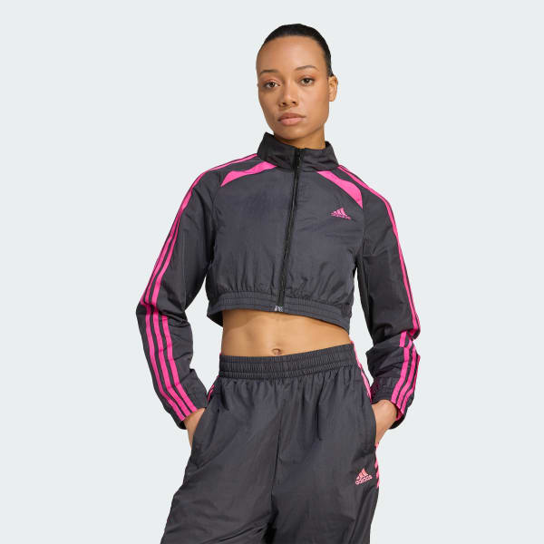adidas Teamgeist Adicolor Cropped Track Top - Black | Free